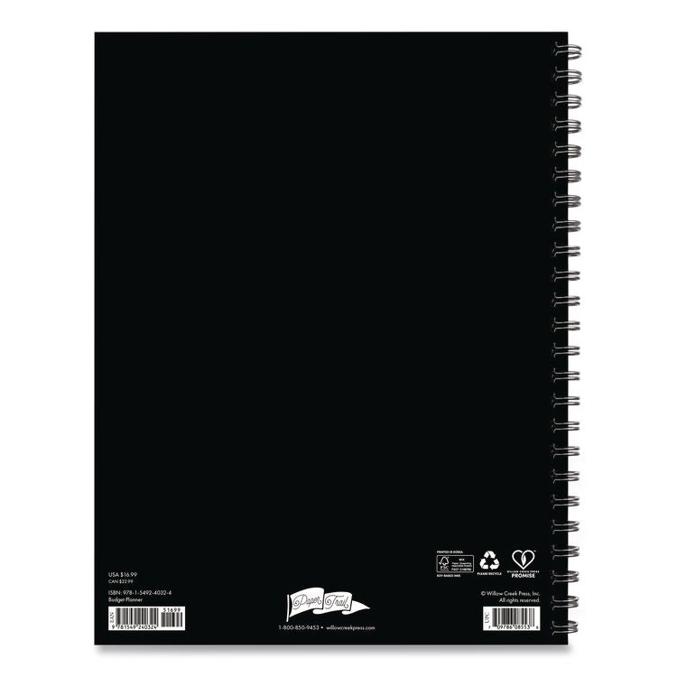 Budget Monthly Planner, 11 x 8.5, Black Cover, 12-Month, Undated