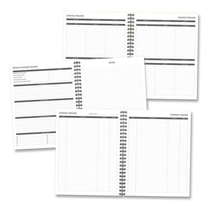 Budget Monthly Planner, 11 x 8.5, Black Cover, 12-Month, Undated