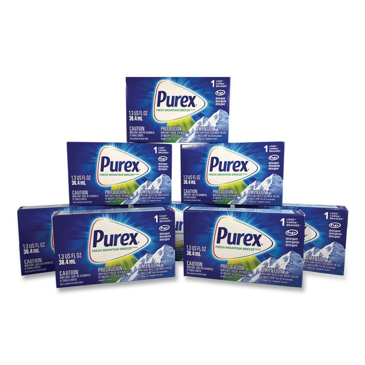 Coin Vending Liquid Laundry Detergent, Fresh Mountain Breeze Scent, 1.3 oz Vend Box, 100/Carton