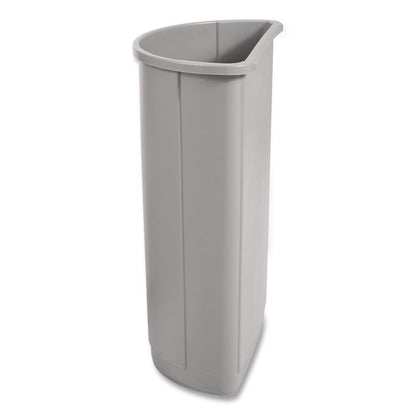 Untouchable Half-Round Plastic Receptacle, 21 gal, Plastic, Gray