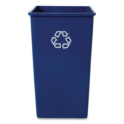 Square Recycling Container, 50 gal, Plastic, Blue