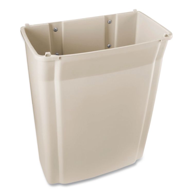 Slim Jim Wall-Mounted Container, 15 gal, Plastic, Beige
