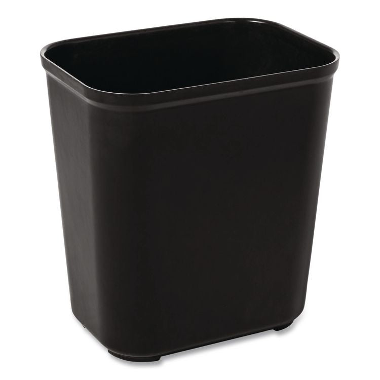 Fiberglass Wastebasket, 7 gal, Fiberglass, Black