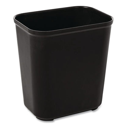 Fiberglass Wastebasket, 7 gal, Fiberglass, Black