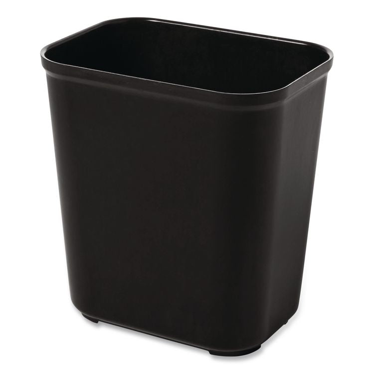 Fiberglass Wastebasket, 7 gal, Fiberglass, Black