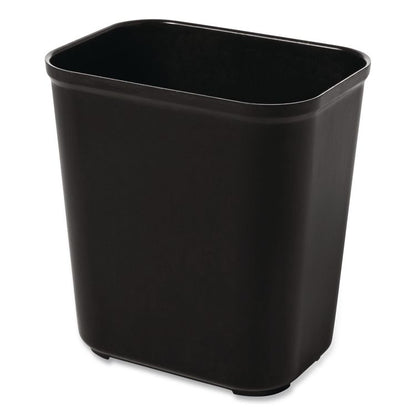 Fiberglass Wastebasket, 7 gal, Fiberglass, Black