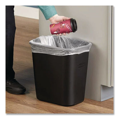 Fiberglass Wastebasket, 7 gal, Fiberglass, Black