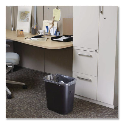 Fiberglass Wastebasket, 7 gal, Fiberglass, Black