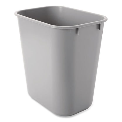 Deskside Plastic Wastebasket, 3.5 gal, Plastic, Gray