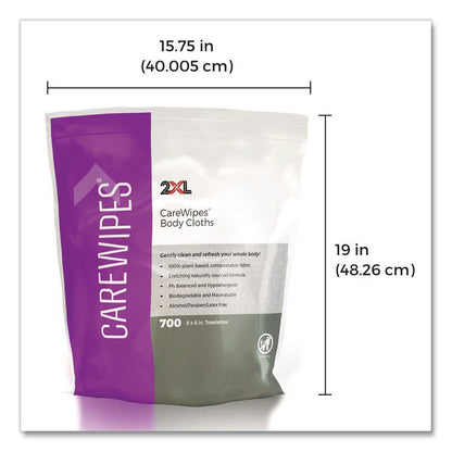 Performance Body Cloths, 1-Ply, 6 x 8, Unscented, White, 700/Pack, 2 Packs/Carton