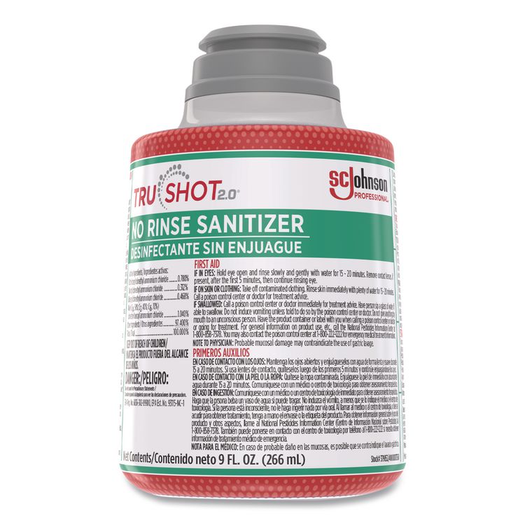 TruShot 2.0 No Rinse Sanitizer, 9 oz Cartridge, 4/Carton