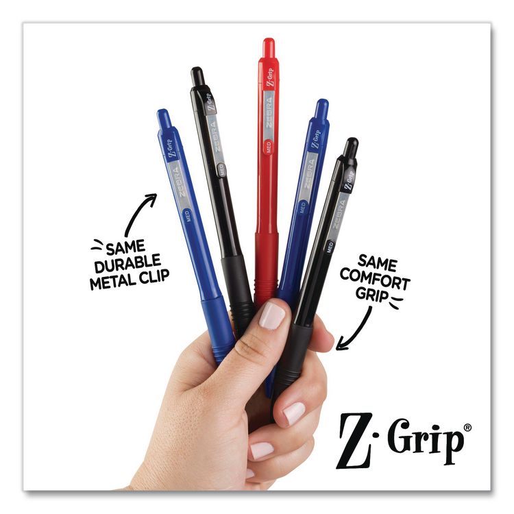 Z-Grip Recycled Retractable Ballpoint Pen, Medium 1 mm, Blue Ink, Blue Barrel, Dozen