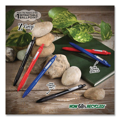 Z-Grip Recycled Retractable Ballpoint Pen, Medium 1 mm, Blue Ink, Blue Barrel, Dozen