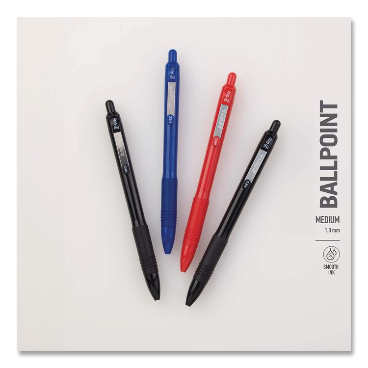 Z-Grip Recycled Retractable Ballpoint Pen, Medium 1 mm, Red Ink, Red Barrel, Dozen