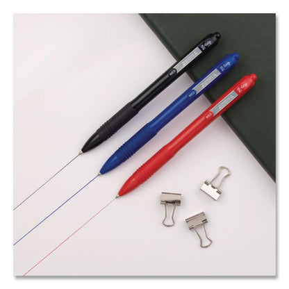 Z-Grip Recycled Retractable Ballpoint Pen, Medium 1 mm, Red Ink, Red Barrel, Dozen
