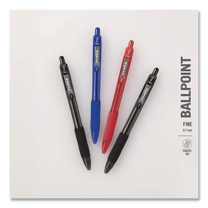 Z-Grip Recycled Retractable Ballpoint Pen, Medium 0.7 mm, Black Ink, Black Barrel, Dozen