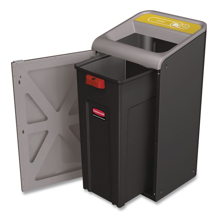 Configure Indoor Recycling Waste Receptacle, Organic Waste, 23 gal, Metal, Gray
