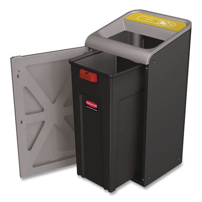 Configure Indoor Recycling Waste Receptacle, Organic Waste, 23 gal, Metal, Gray