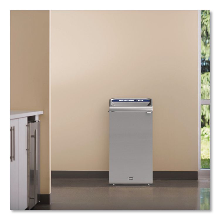 Configure Indoor Recycling Waste Receptacle, Organic Waste, 23 gal, Metal, Gray