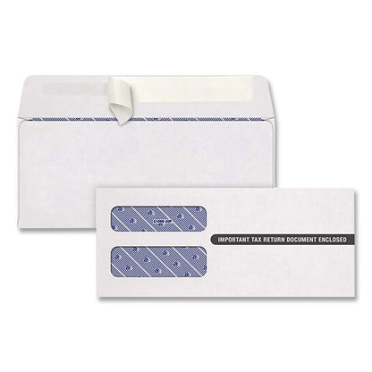 3-Up 1099-NEC Peel and Seal Double-Window Security Tint Envelopes, Commercial Flap, 8.75 x 3.75, White, 24/Pack