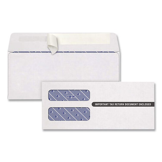 3-Up 1099-NEC Peel and Seal Double-Window Security Tint Envelopes, Commercial Flap, 8.75 x 3.75, White, 24/Pack