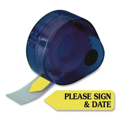 Arrow Message Page Flag Refills, "Please Sign and Date", Yellow, 120/Roll, 6 Rolls
