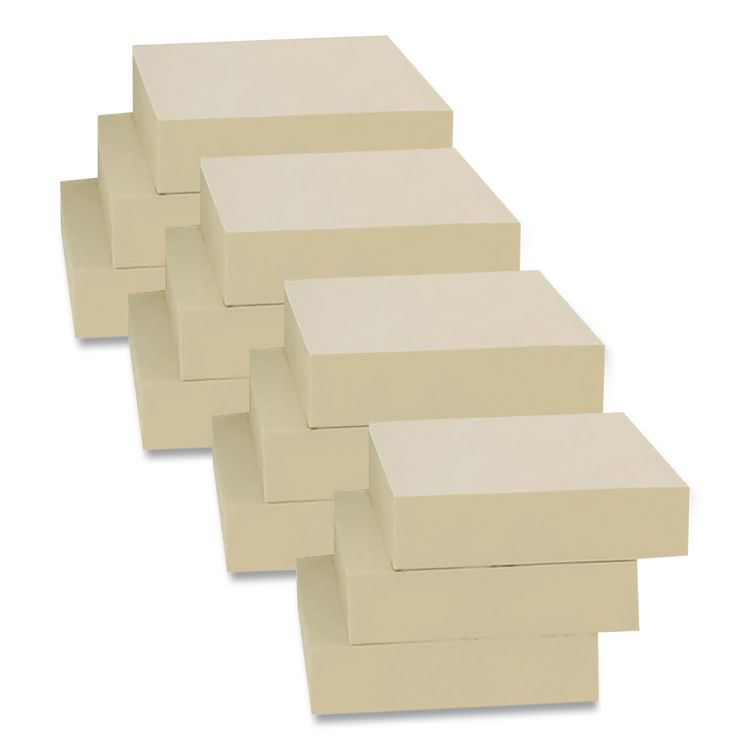 100% Recycled Self-Stick Notes, 1.5" x 2", Yellow, 100 Sheets/Pad, 12 Pads/Pack