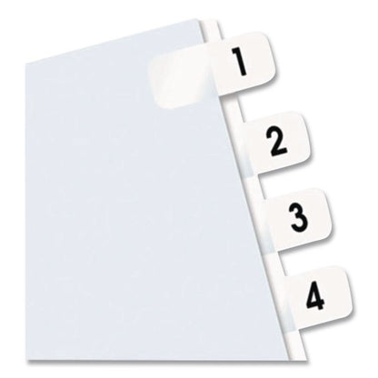 Legal Index Tabs, Preprinted Numeric: 1 to 10, 1/12-Cut, White, 0.44" Wide, 104/Pack