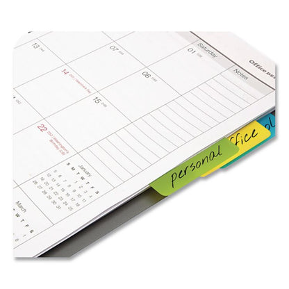 Write-On Index Tabs, 1/5-Cut, Assorted Colors, 2" Wide, 30/Pack