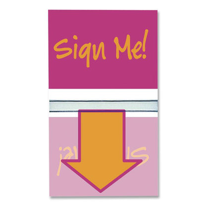 Pop-Up Fab Page Flags w/Dispenser, "Sign Me!", Red/Orange, Teal/Yellow, 100/Pack