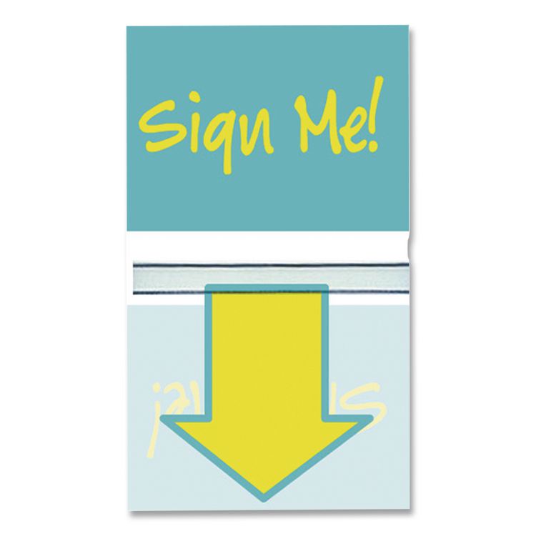 Pop-Up Fab Page Flags w/Dispenser, "Sign Me!", Red/Orange, Teal/Yellow, 100/Pack
