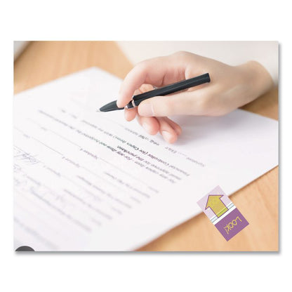 Pop-Up Fab Page Flags w/Dispenser, "Look!", Purple/Yellow, Yellow/Teal, 100/Pack