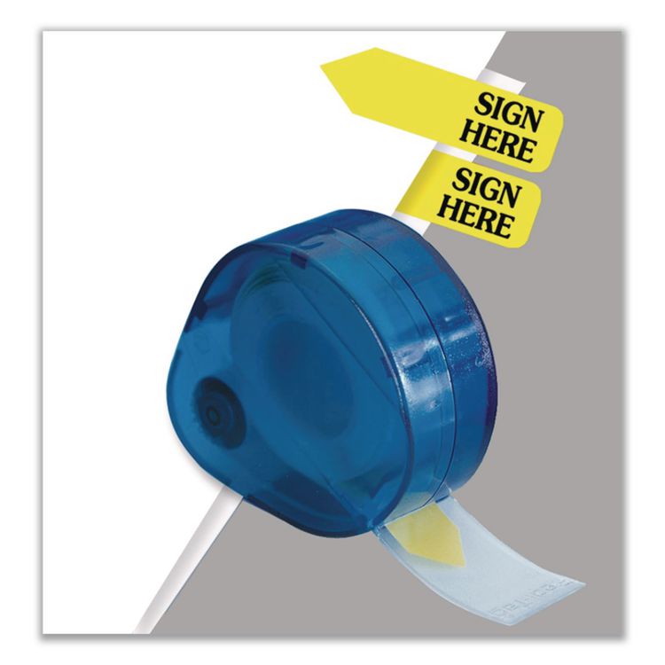 Arrow Message Page Flags in Dispenser, "Sign Here", Yellow, 120 Flags/Pack