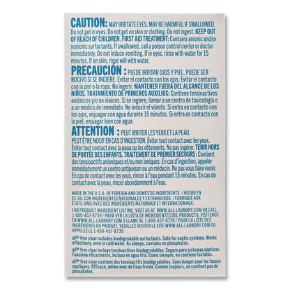 Free Clear HE Liquid Laundry Detergent, Unscented, 1.25 oz Vending Box, 100/Carton