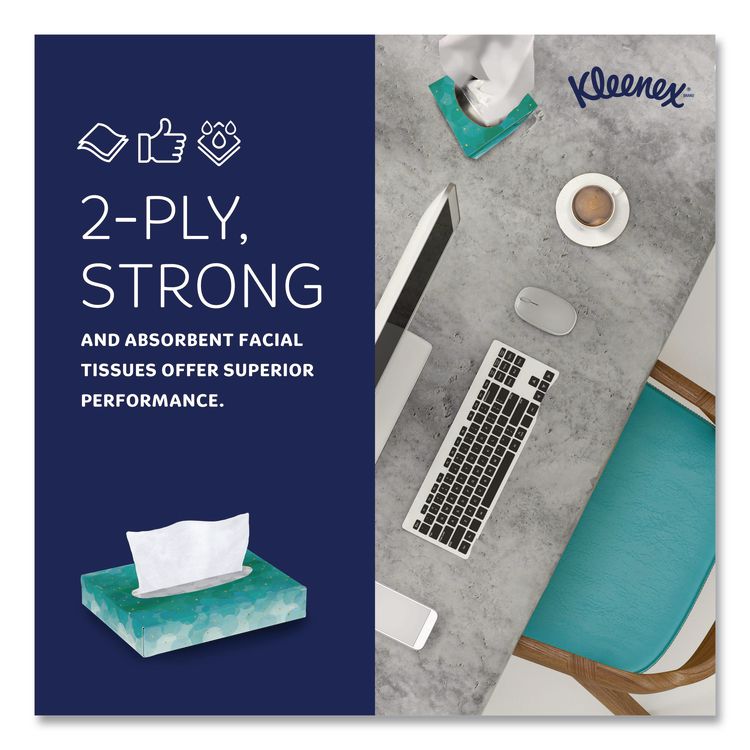 White Facial Tissue Junior Pack, 2-Ply, 48 Sheets/Box, 64 Boxes/Carton