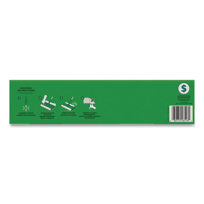Sweep and Mop 2-in-1 Dry + Wet Floor Mopping and Sweeping Kit, 12.4 x 2.95 Mop Head, Silver Plastic Handle