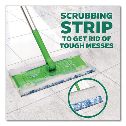 Sweep and Mop 2-in-1 Dry + Wet Floor Mopping and Sweeping Kit, 12.4 x 2.95 Mop Head, Silver Plastic Handle, 6/Carton