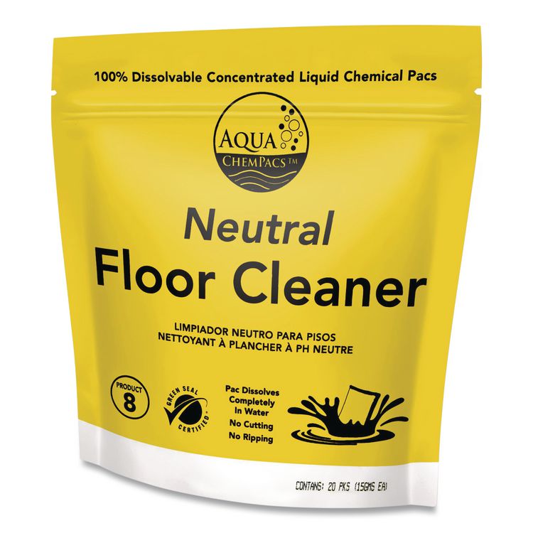 Aqua ChemPacs Neutral Floor Cleaner, Lavender Scent, 120/Pack