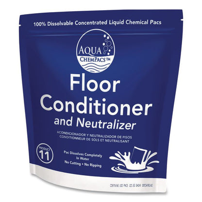 Aqua ChemPacs Floor Conditioner and Neutralizer, 100 ChemPacs/Carton