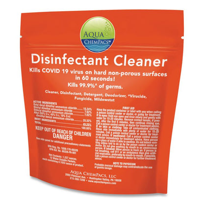 Aqua ChemPacs Disinfectant Cleaner Pods, Marine Scent, 100 Chem Pacs/Pack, 4/Carton