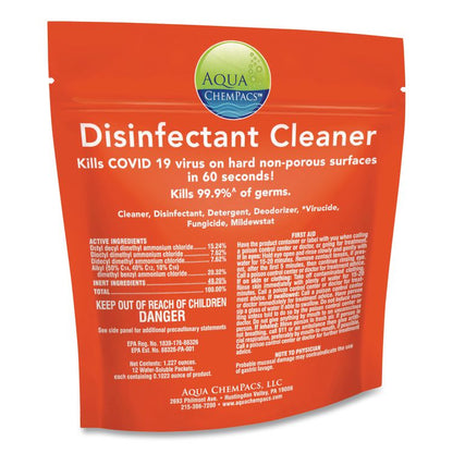 Aqua ChemPacs Disinfectant Cleaner Pods, Marine Scent, 100 Chem Pacs/Pack, 4/Carton