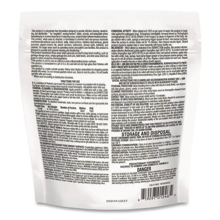 Aqua ChemPacs Disinfectant Cleaner Pods, Marine Scent, 100 Chem Pacs/Pack, 4/Carton