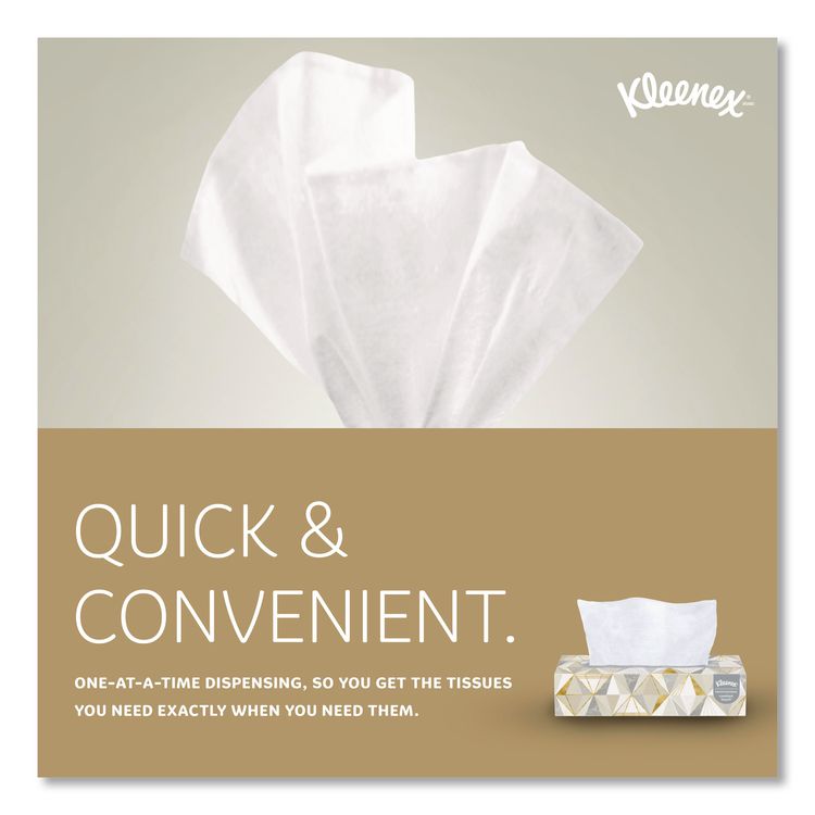 White Facial Tissue, Pop-Up Box, 2-Ply, 125 Sheets/Box