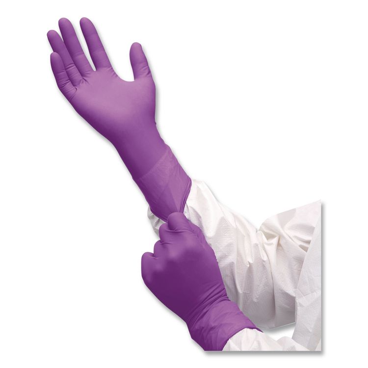 Polaris Nitrile Exam Gloves, AQL 0.65, Large, 7.5 mil Thick, 12" Long, Dark Magenta, 50/Box, 10 Boxes/Carton