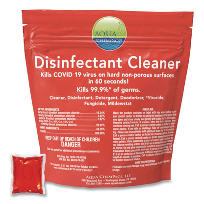 Aqua ChemPacs Disinfectant Cleaner Pods, Marine Scent, 100 Chem Pacs/Pack, 4/Carton