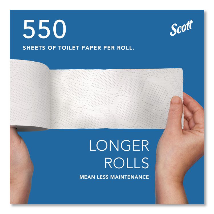 Essential Standard Roll Bathroom Tissue for Business, Septic Safe, 2-Ply, White, 550 Sheets/Roll