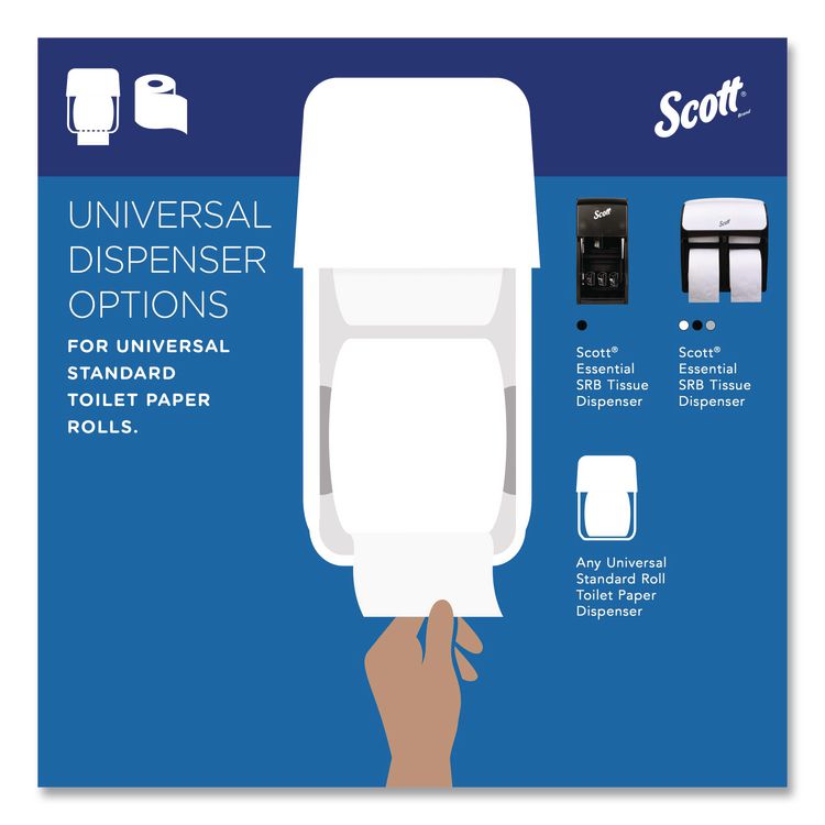 Essential Standard Roll Bathroom Tissue for Business, Septic Safe, 2-Ply, White, 550 Sheets/Roll