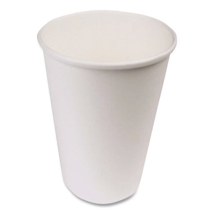 Paper Hot Cups, 16 oz, White, 50/Pack