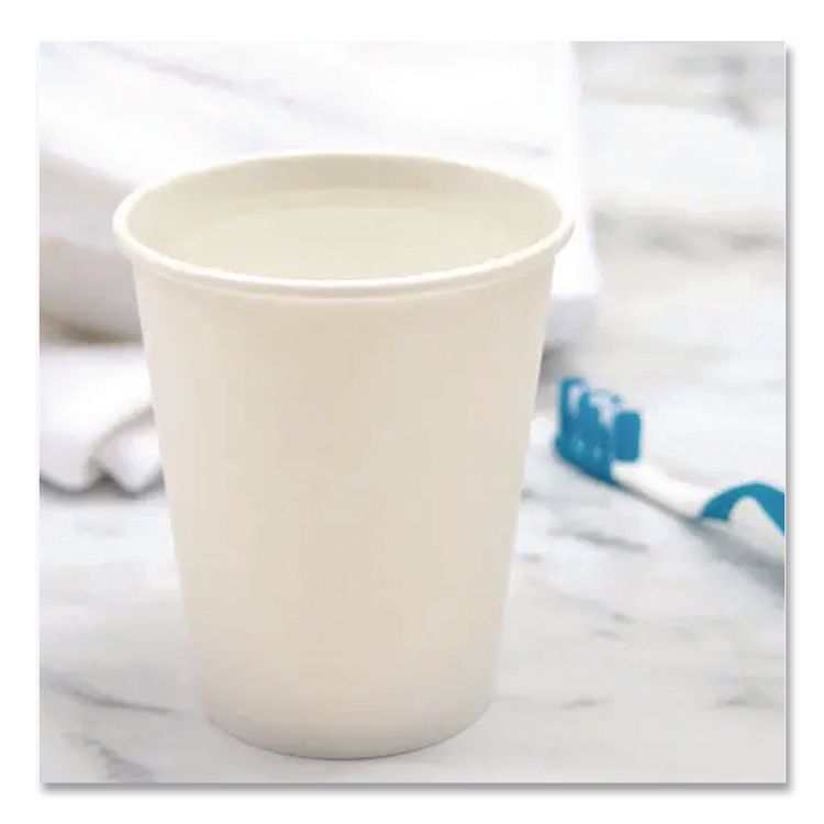 Single-Sided Poly Paper Hot Cups, 10 oz, White, 50/Sleeve, 20 Sleeves/Carton