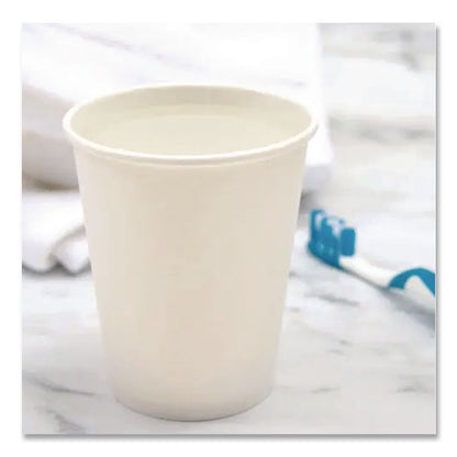 Single-Sided Poly Paper Hot Cups, 10 oz, White, 50/Sleeve, 20 Sleeves/Carton